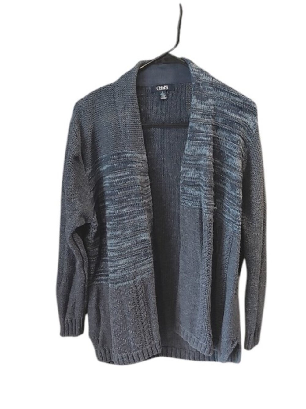 Chaps Heathered Navy Open-Front Knit Cardigan | 20 PTP